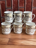 Harrods Cream Fine China Mug Set – Set of 6 with 24K Gold Detailing
