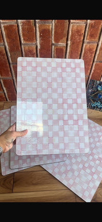 MacKenzie-Childs Pink Check Placemats (Set of 4)