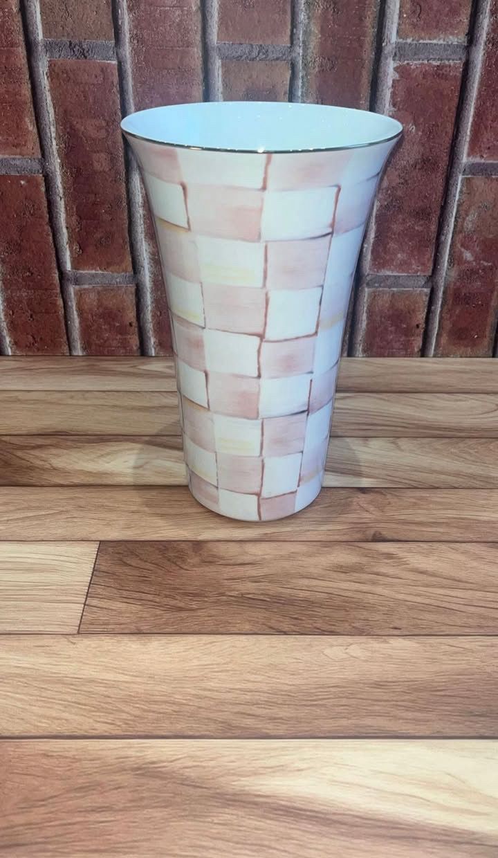 MacKenzie-Childs Pink Check Vase