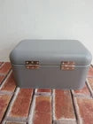 SMEG Old School 50s Retro Bread Bin Grey Kitchen Storage Box