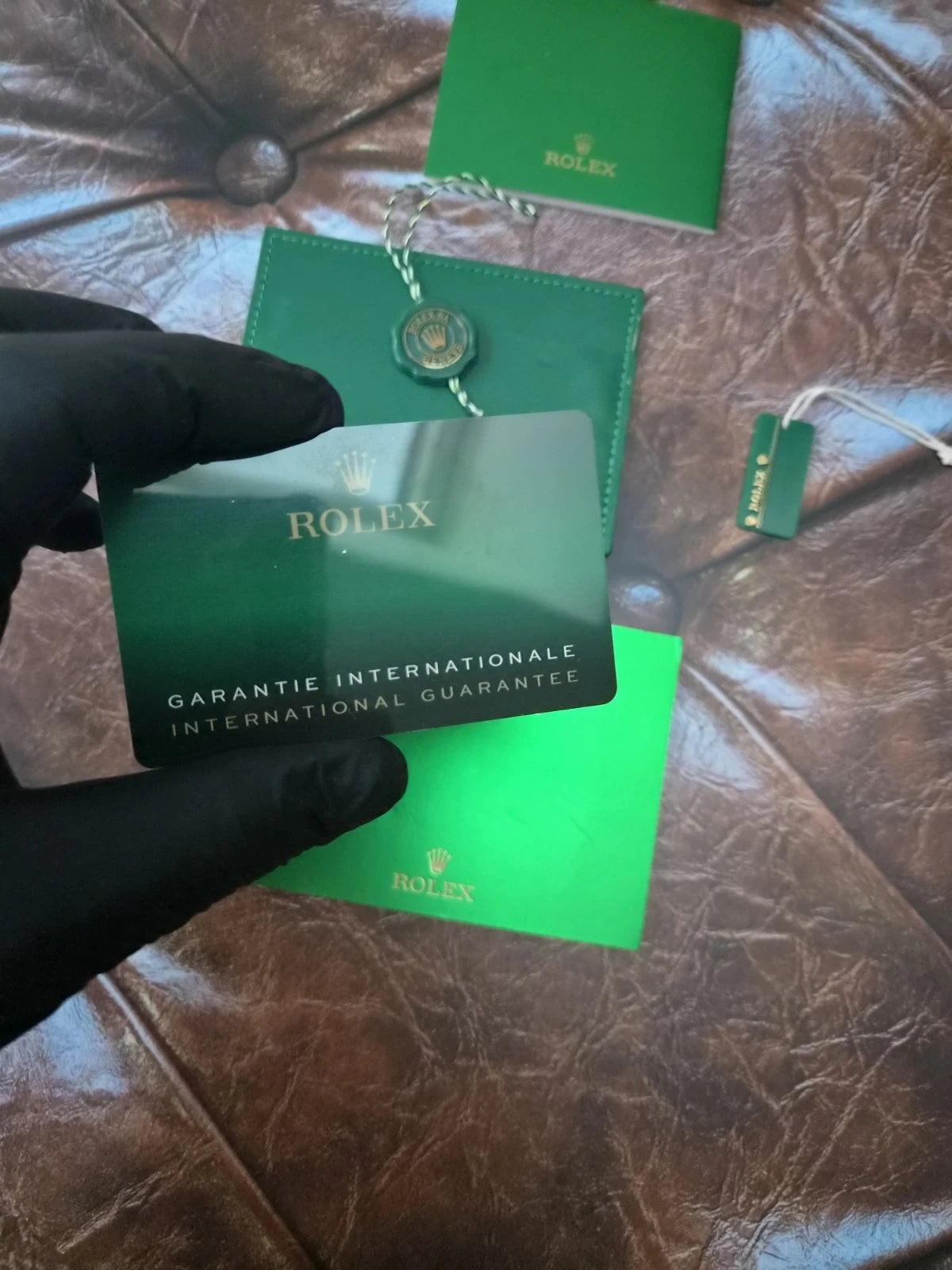 Rolex Green Booklet & Wallet Set Card Holder Tags Manual Accessories set